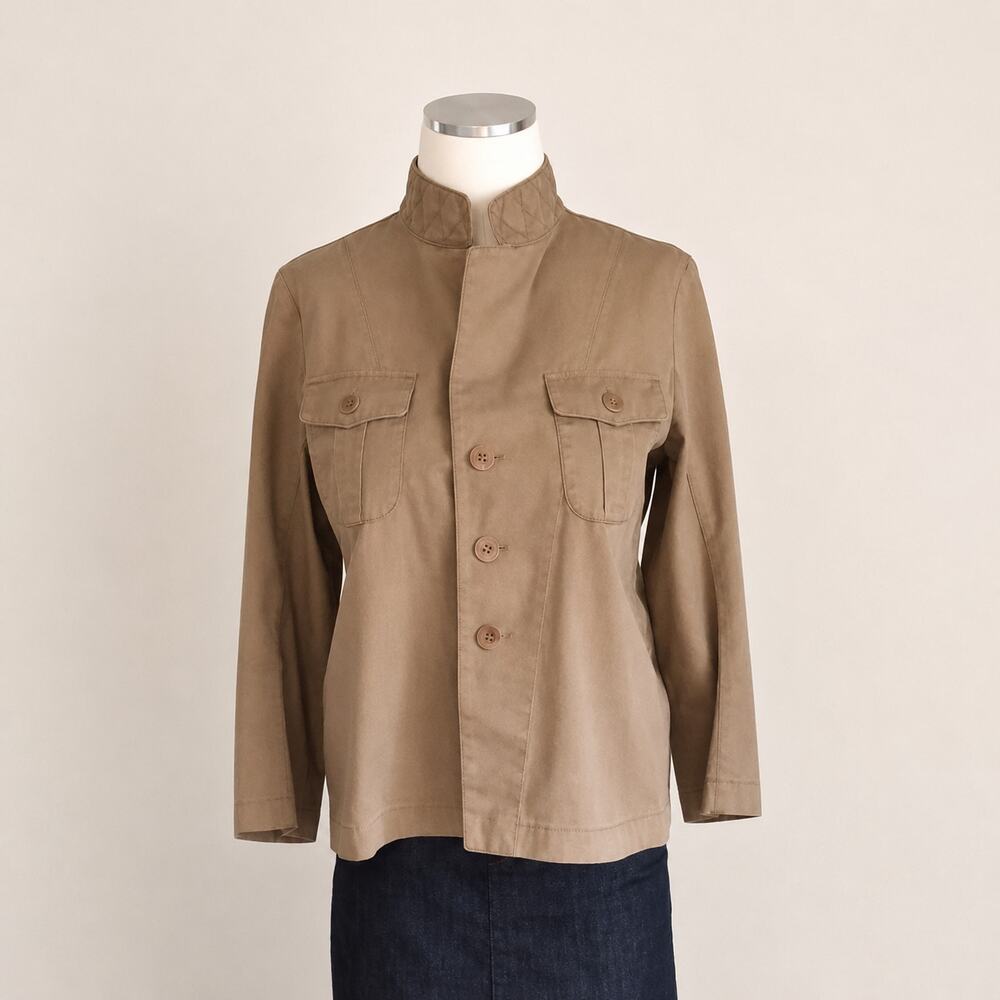 Club Monaco Tan Utility Jacket S/P 3/4 Sleeve Military Blazer Worn Once